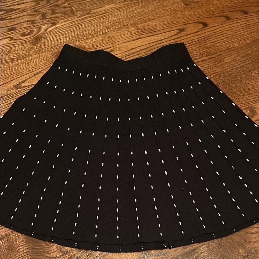 Elegant Zara Black Pleated Knit Skirt